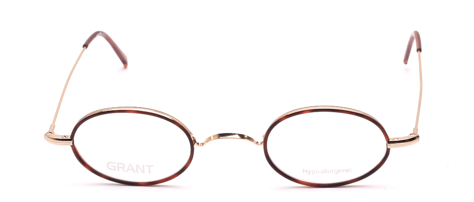 Oval metal frame Gold without pads brown cellrim retro style made in Italy
