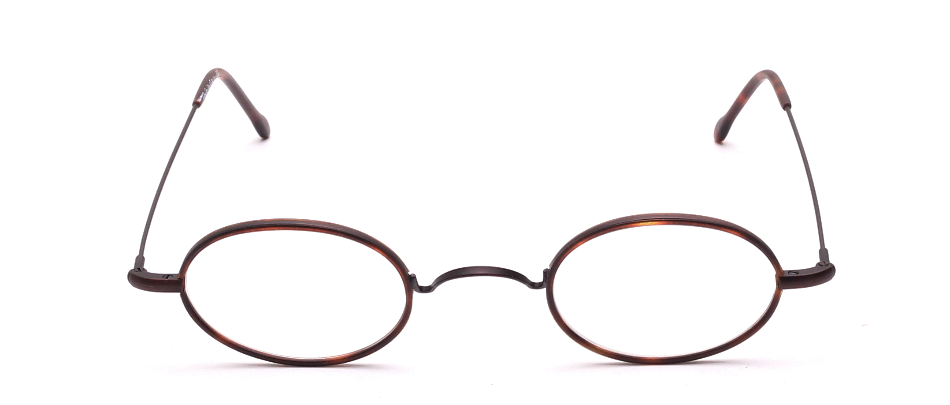 Oval metal frame Brown without pads with brown cellrim retro style made in Italy