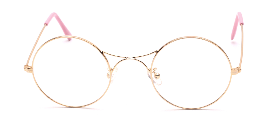 Round Metalframe Gold Retro Style crossbridge made in Italy 
